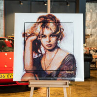 Veraf genomen foto van schilderij Brigitte Bardot Young door Peter Donkersloot