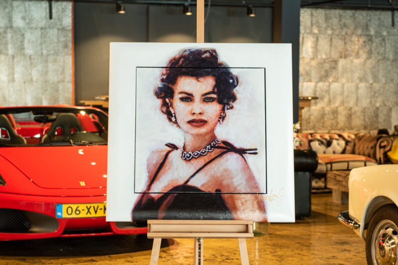 Vooraanzicht schilderij Sophia Loren Young door Peter Donkersloot